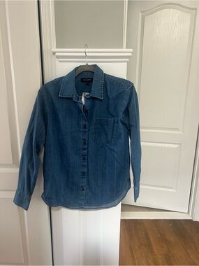 Banana Republic Denim Button-Down Shirt - Medium Blue